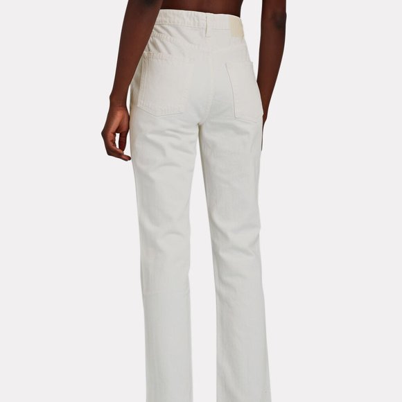 GRLFRND Harlow High-Rise Bootcut Slit Jeans Ivory Silver Strand 26 - Picture 3 of 16